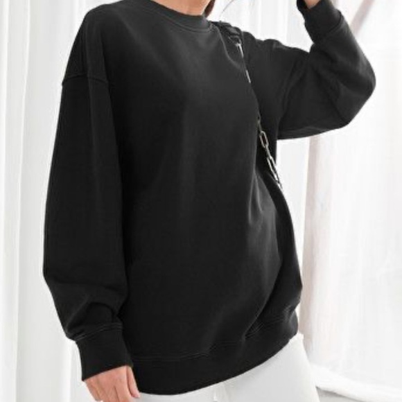 & Other Stories Roll Sleeve Crewneck Sweatshirt - Picture 1 of 9